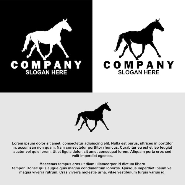 Diseño de logotipo de caballo simple