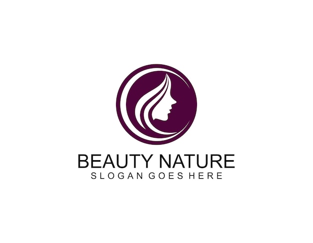 Diseño de logotipo de cabello de mujer de belleza y plantilla de ilustración de tarjeta de visita