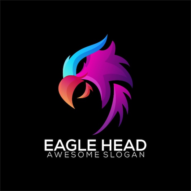 diseño del logotipo de la cabeza del águila color de gradiente