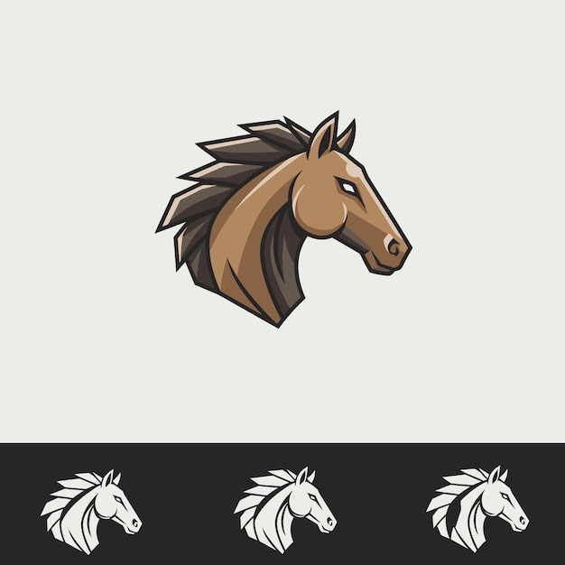 Diseño del logotipo de la cabeza de caballo