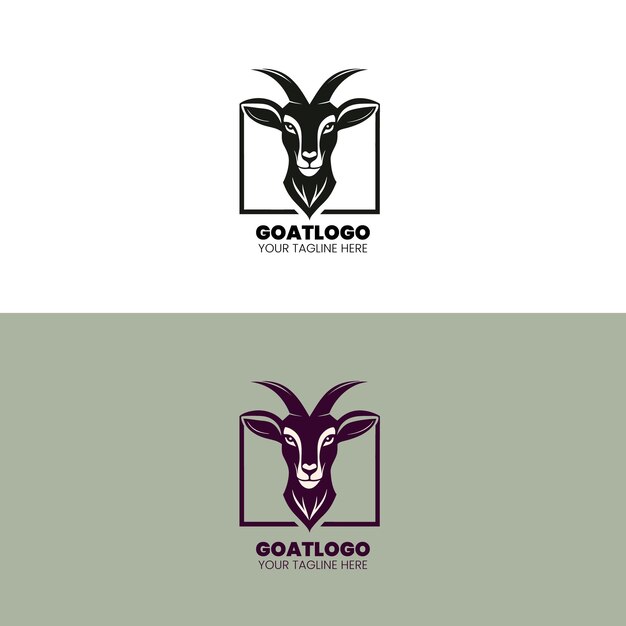 diseño de logotipo de cabeza de cabra