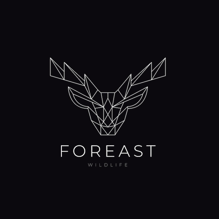 Vector el diseño del logotipo de la cabeza de ciervo es un vector lineal minimalista