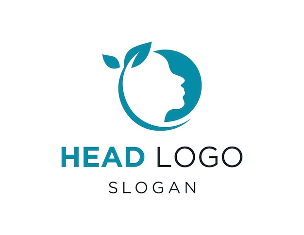 Diseño del logotipo de la cabeza creado utilizando la aplicación Corel Draw 2018 con un fondo blanco