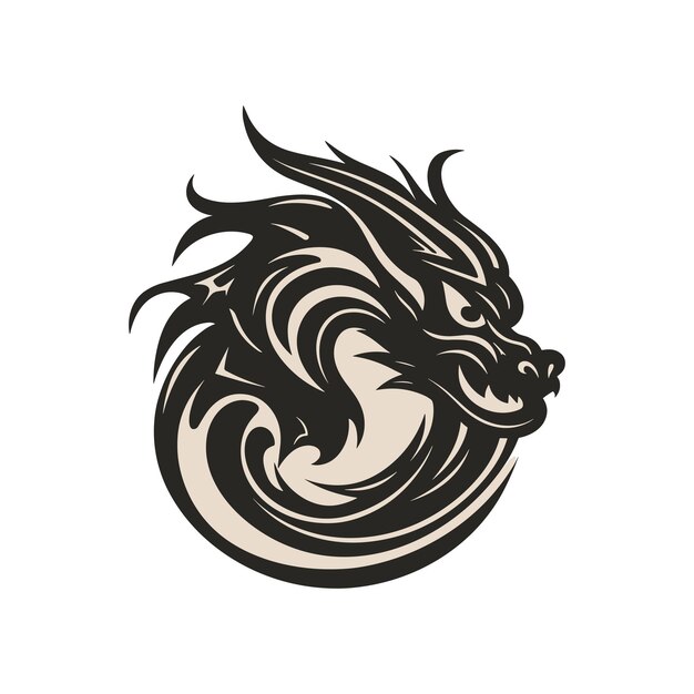diseño del logotipo de la cabeza del dragón elemento vectorial arte de ilustración