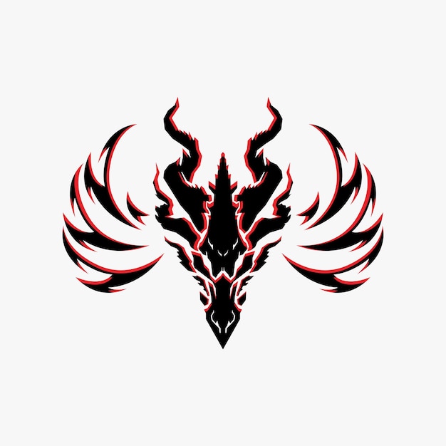 diseño del logotipo de la cabeza del dragón vectorial