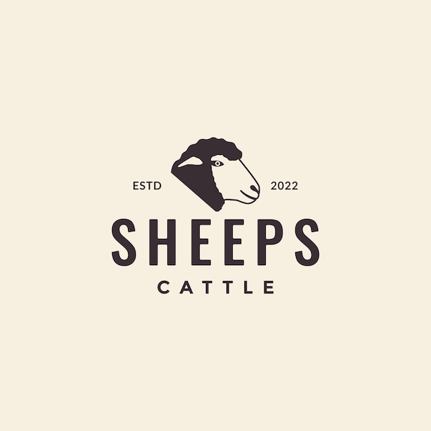 Diseño de logotipo de cabeza de ganado ovino