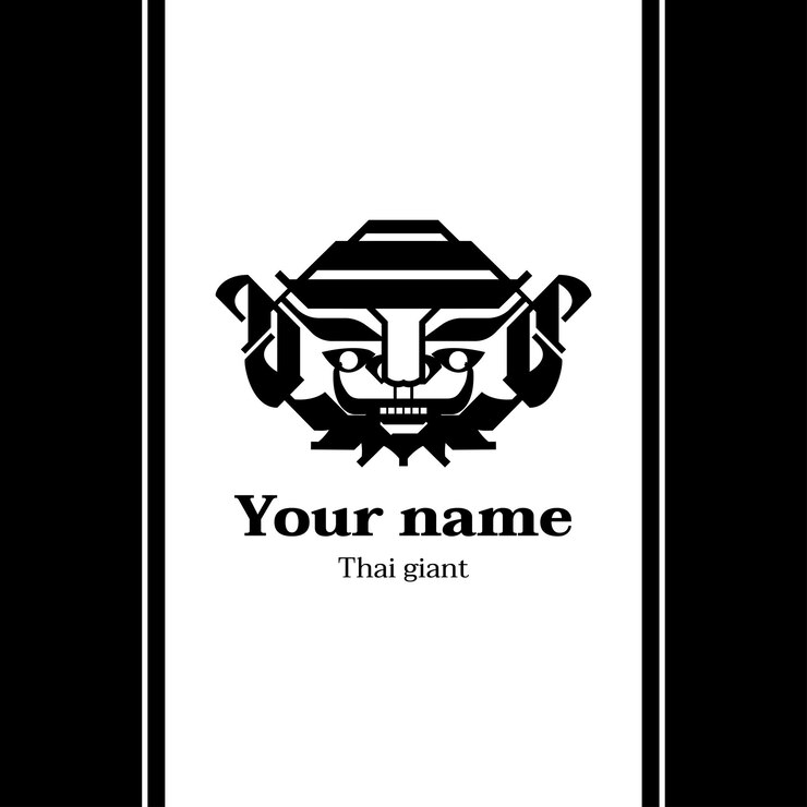 Vector diseño de logotipo de cabeza gigante en el arte tailandés