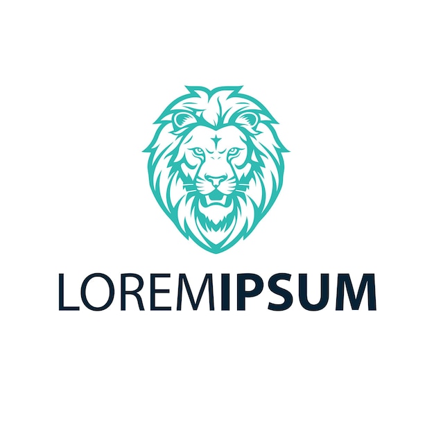 diseño del logotipo de la cabeza del león icono vectorial de la línea de arte de la cabeza del león