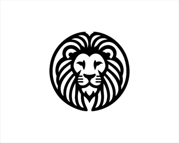 Diseño del logotipo de la cabeza de león Ilustración vectorial del icono