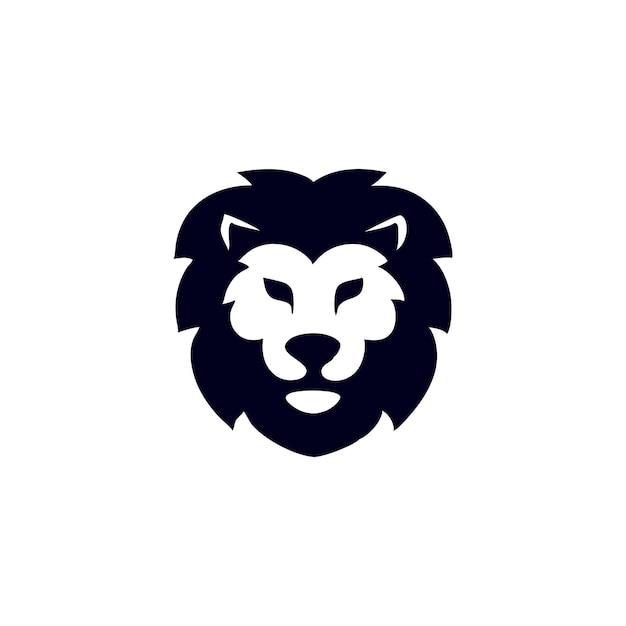 Diseño del logotipo de la cabeza de león Moderna plantilla vectorial del emblema de la mascota