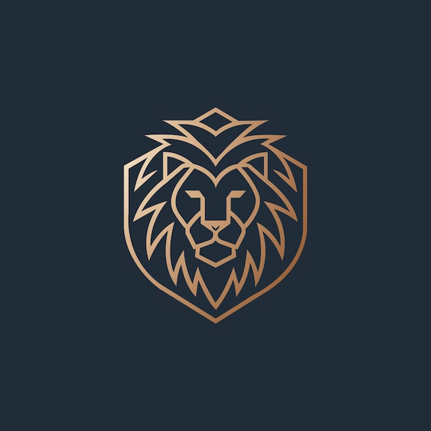 Diseño de logotipo de cabeza de león.