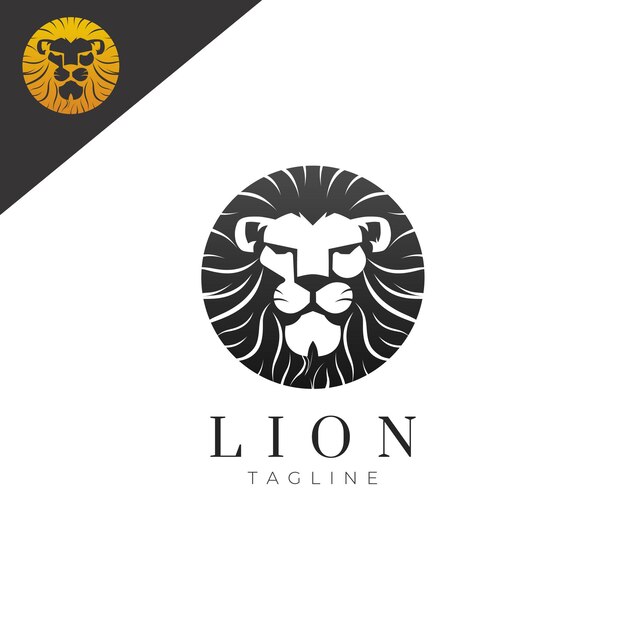 Diseño de logotipo de cabeza de león.