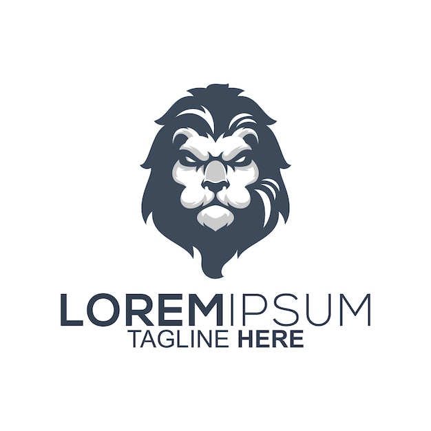 Diseño de logotipo de cabeza de león.