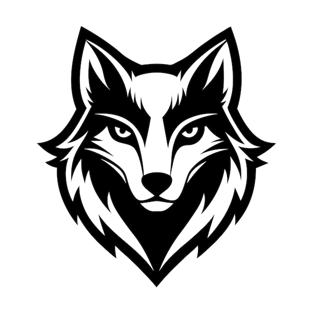 Diseño de logotipo de cabeza de lobo simple silueta de lobo Diseño de icono generado por IA