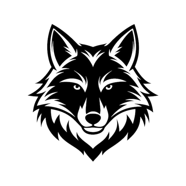 Diseño de logotipo de cabeza de lobo simple silueta de lobo Diseño de icono generado por IA