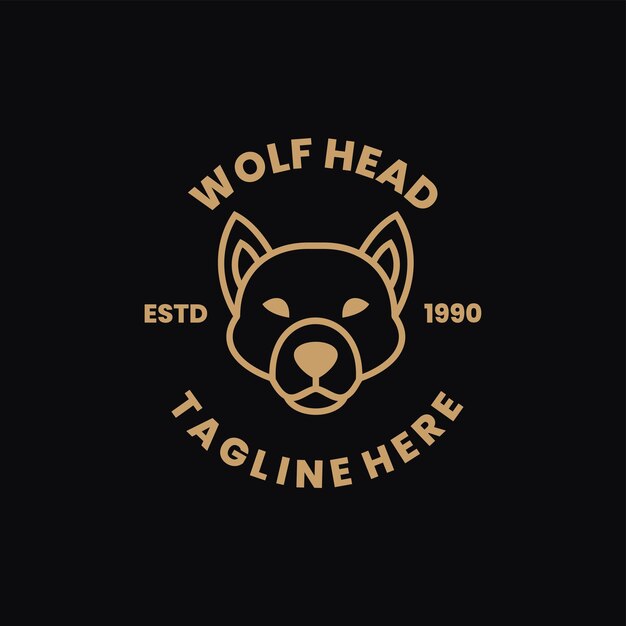 diseño de logotipo de cabeza de lobo vintage