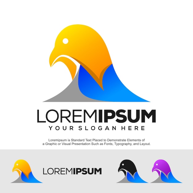 diseño de logotipo de cabeza de pájaro moderno