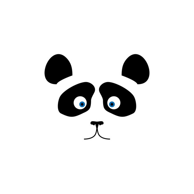 diseño de logotipo de cabeza de panda de cara aterradora