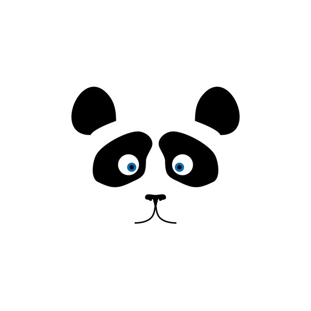 diseño de logotipo de cabeza de panda de cara aterradora