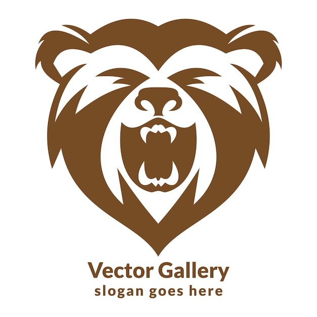 Vector diseño del logotipo de la cabeza del panda
