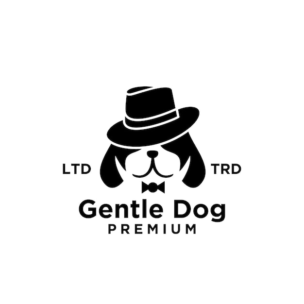 Diseño de logotipo de cabeza de perro suave