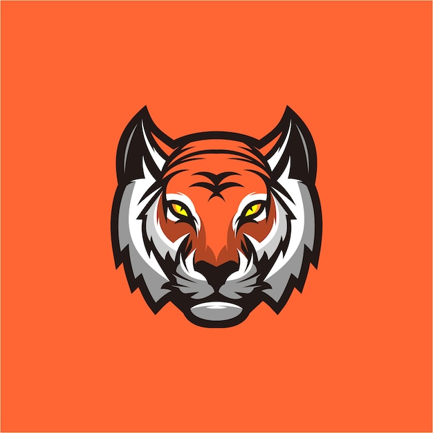 Diseño de logotipo de cabeza de tigre