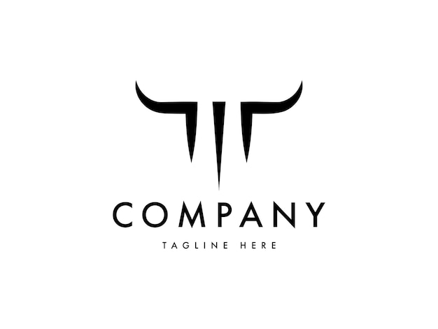diseño de logotipo de cabeza de toro minimalista y elegante