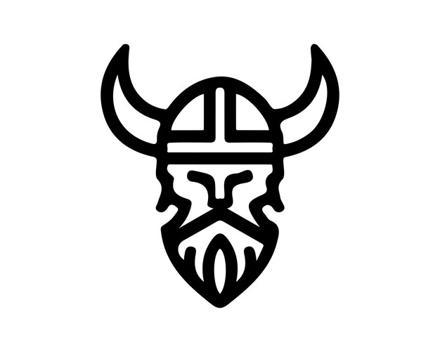 Diseño del logotipo de la cabeza vikinga plantilla de vector de símbolos de íconos