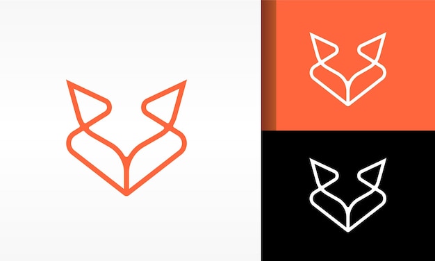 Vector diseño de logotipo cabeza zorro lobo