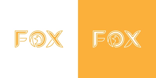 Diseño de logotipo de cabeza de zorro minimalista moderno con diseño de tipografía