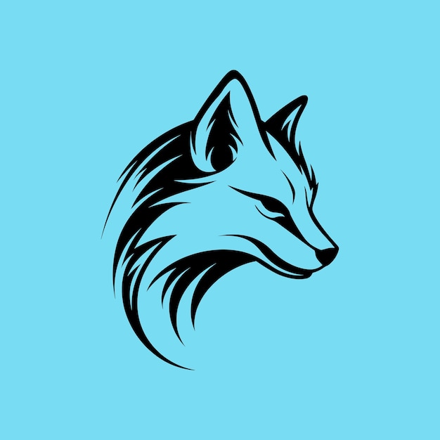 Diseño de logotipo de cabeza de zorro simple