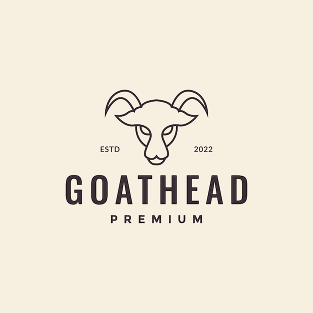 Diseño de logotipo de cabra montés cabeza hipster