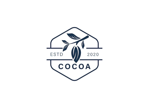 diseño de logotipo de cacao de naturaleza simple ilustración vectorial