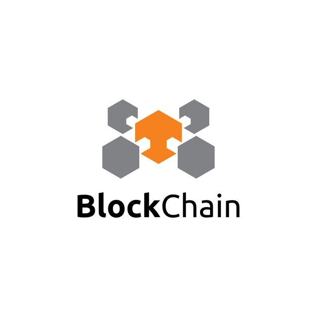 Diseño de logotipo de cadena de bloques Icono de minería de moneda criptográfica Servicio Bitcoin
