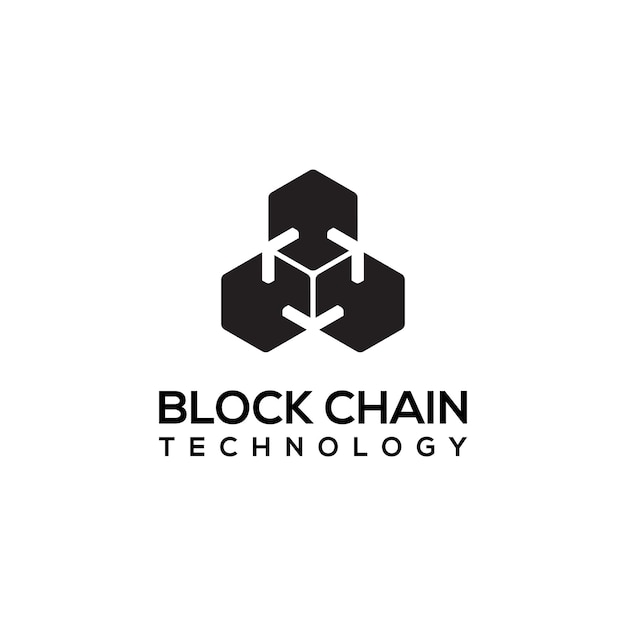Diseño de logotipo de cadena de bloques Icono de minería de moneda criptográfica Servicio Bitcoin