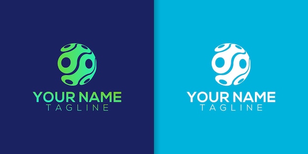 Diseño del logotipo de la cadena de planetas de World Technology