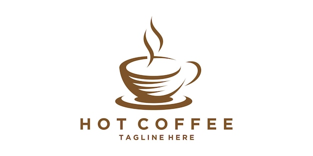 Diseño de logotipo café caliente bebida de café de grano diseño de logotipo símbolo vectorial icona idea creativa