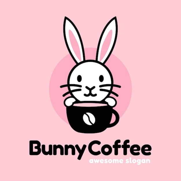 Diseño del logotipo del café conejo
