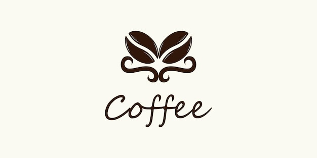 Diseño de logotipo de café para icono de cafetería con vector premium de concepto creativo