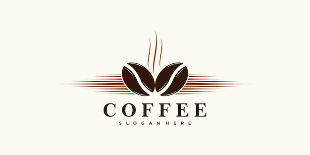 Diseño de logotipo de café para icono de cafetería con vector premium de concepto creativo
