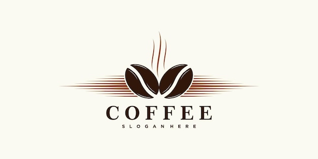 Diseño de logotipo de café para icono de cafetería con vector premium de concepto creativo