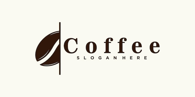 Diseño de logotipo de café para icono de cafetería con vector premium de concepto creativo