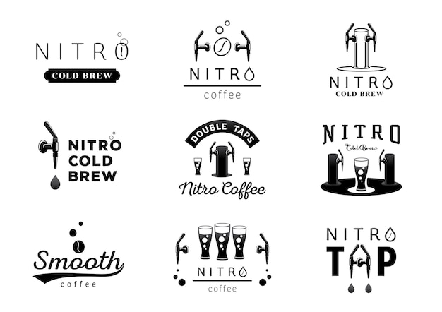 Diseño de logotipo de café nitro frío brew