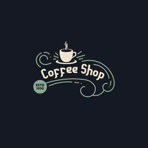 Vector diseño del logotipo del café