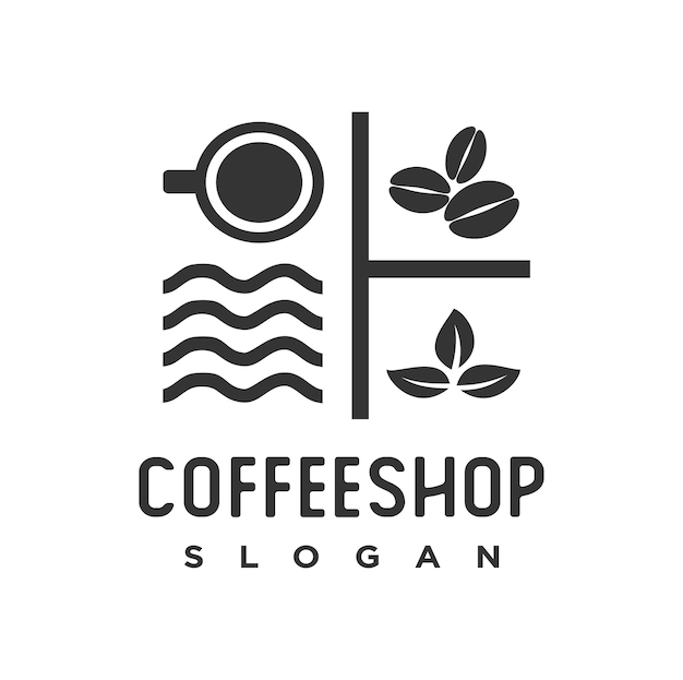 Diseño de logotipo de cafetería abstracto moderno Ilustración de vector de stock natural de bebida
