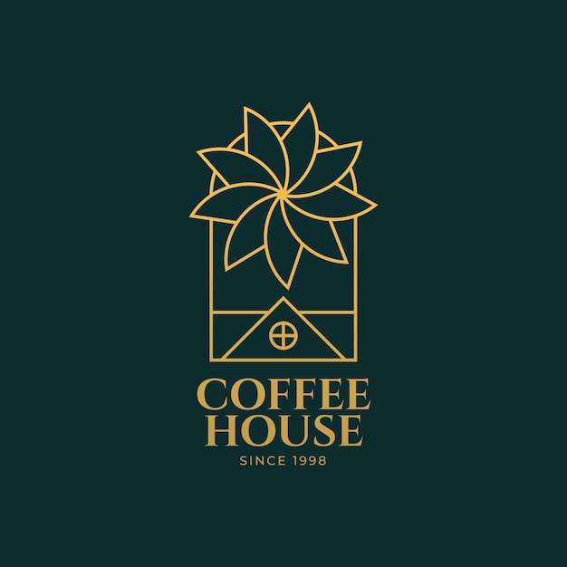 diseño de logotipo de cafetería monoline