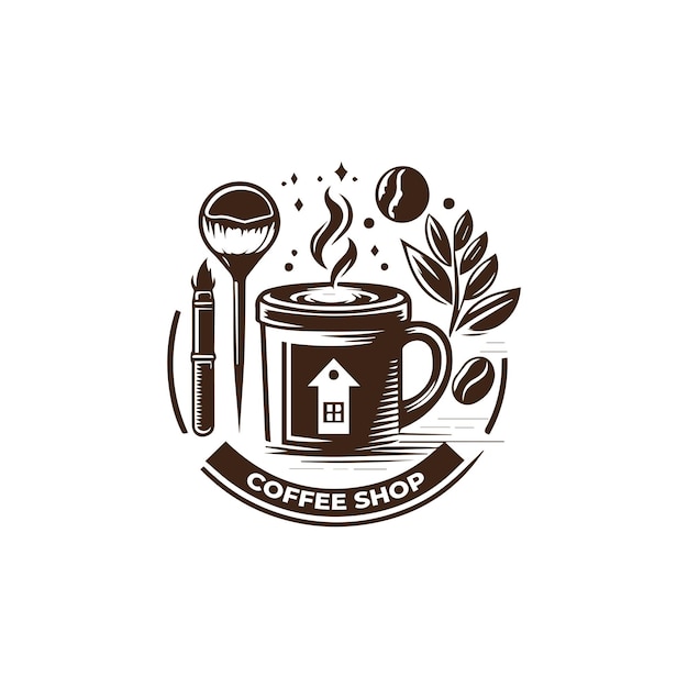 Diseño del logotipo de la cafetería retro