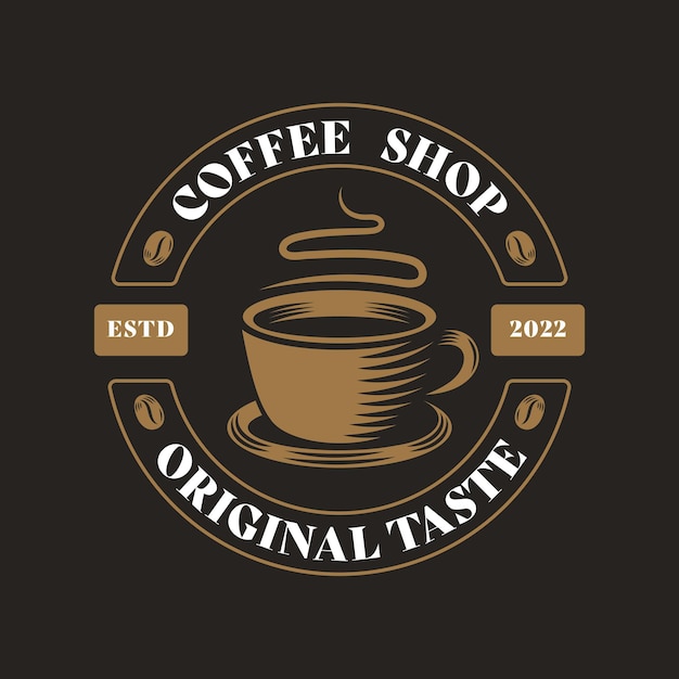 Diseño del logotipo de la cafetería Vector