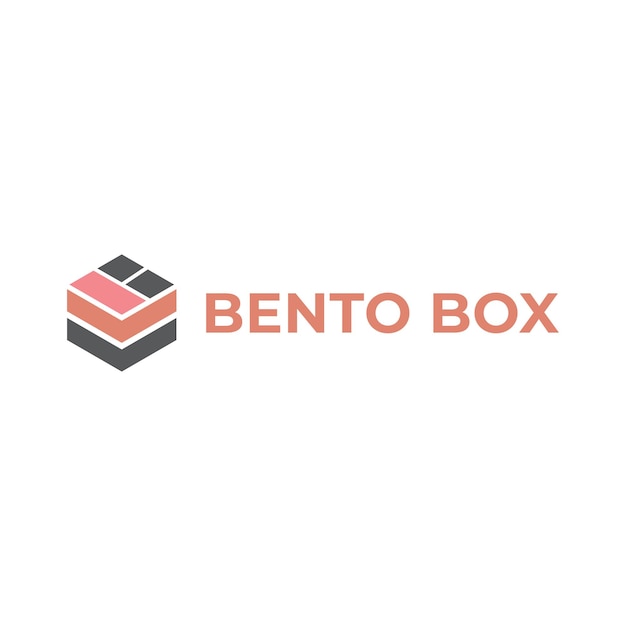 Diseño de logotipo de caja bento vectorial