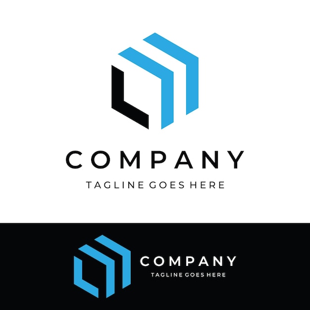 Diseño de logotipo de caja hexagonal o cubo geométrico simple creativo Logotipo para medios tecnológicos y servicios de envío